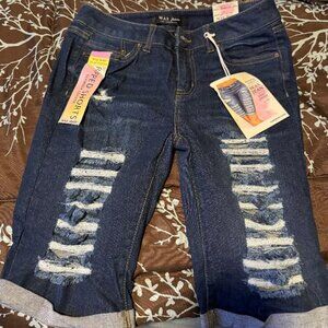 Bermuda Length Wax Jean Shorts (Medium)